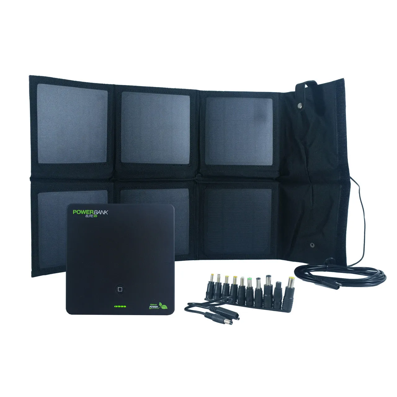 18-Watt Folding Solar Panel Charger with Power Bank Elite 25 Rechargeable Battery Pack (55026)
