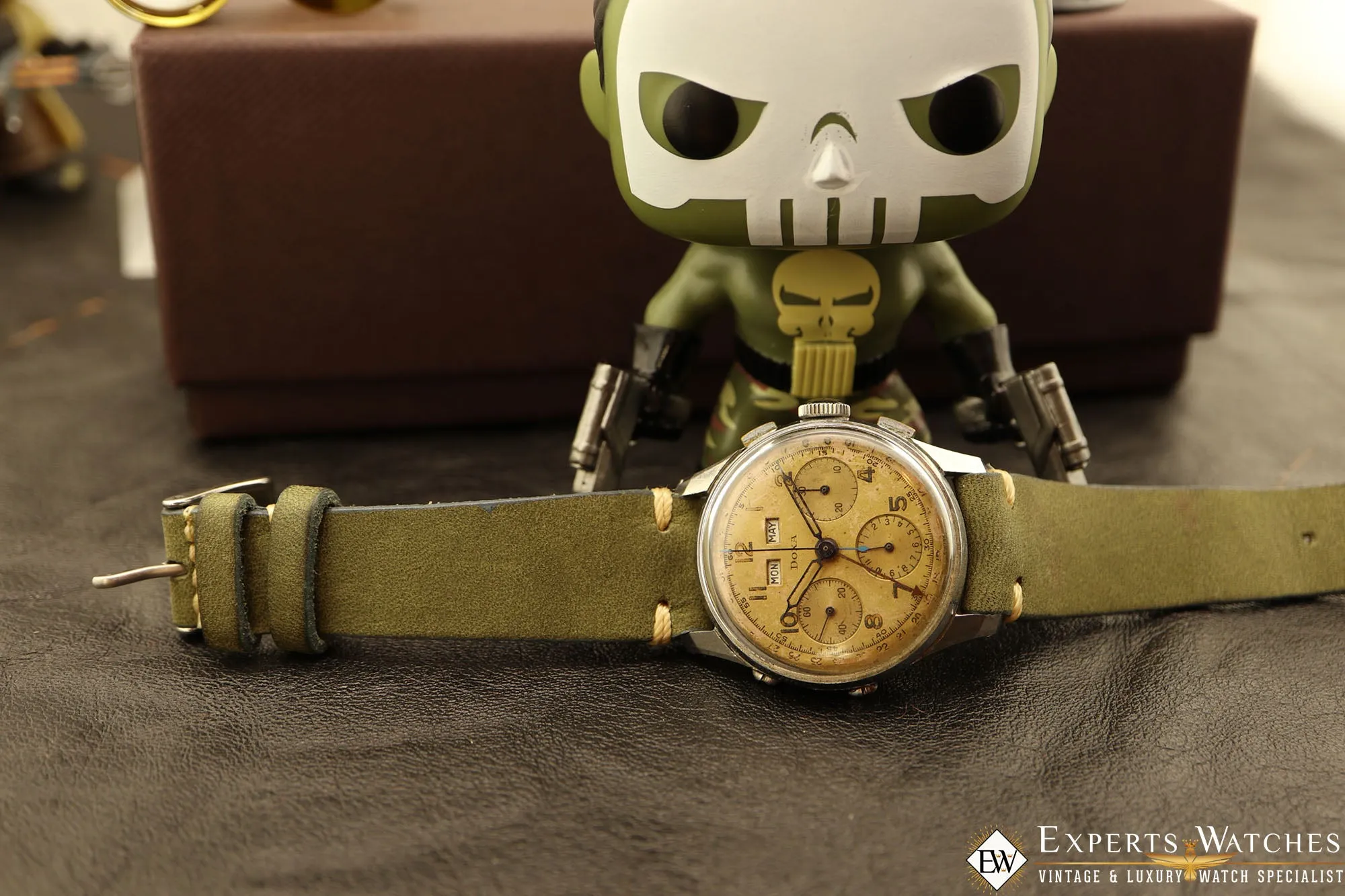 1950s Serviced Vintage DOXA Valjoux 72C Triple Date Calendar Chronograph Watch