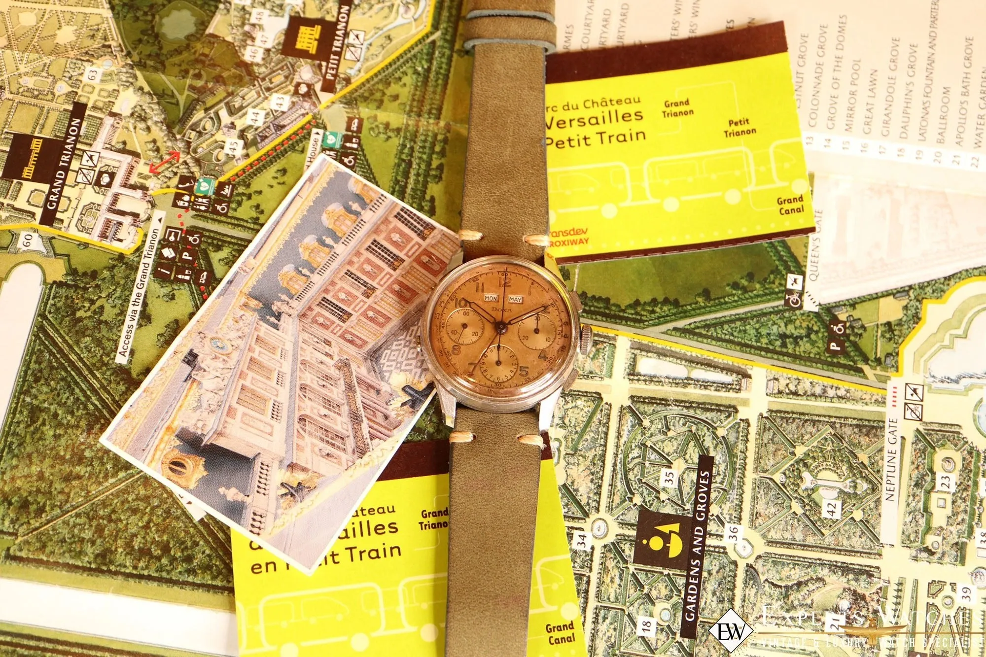 1950s Serviced Vintage DOXA Valjoux 72C Triple Date Calendar Chronograph Watch