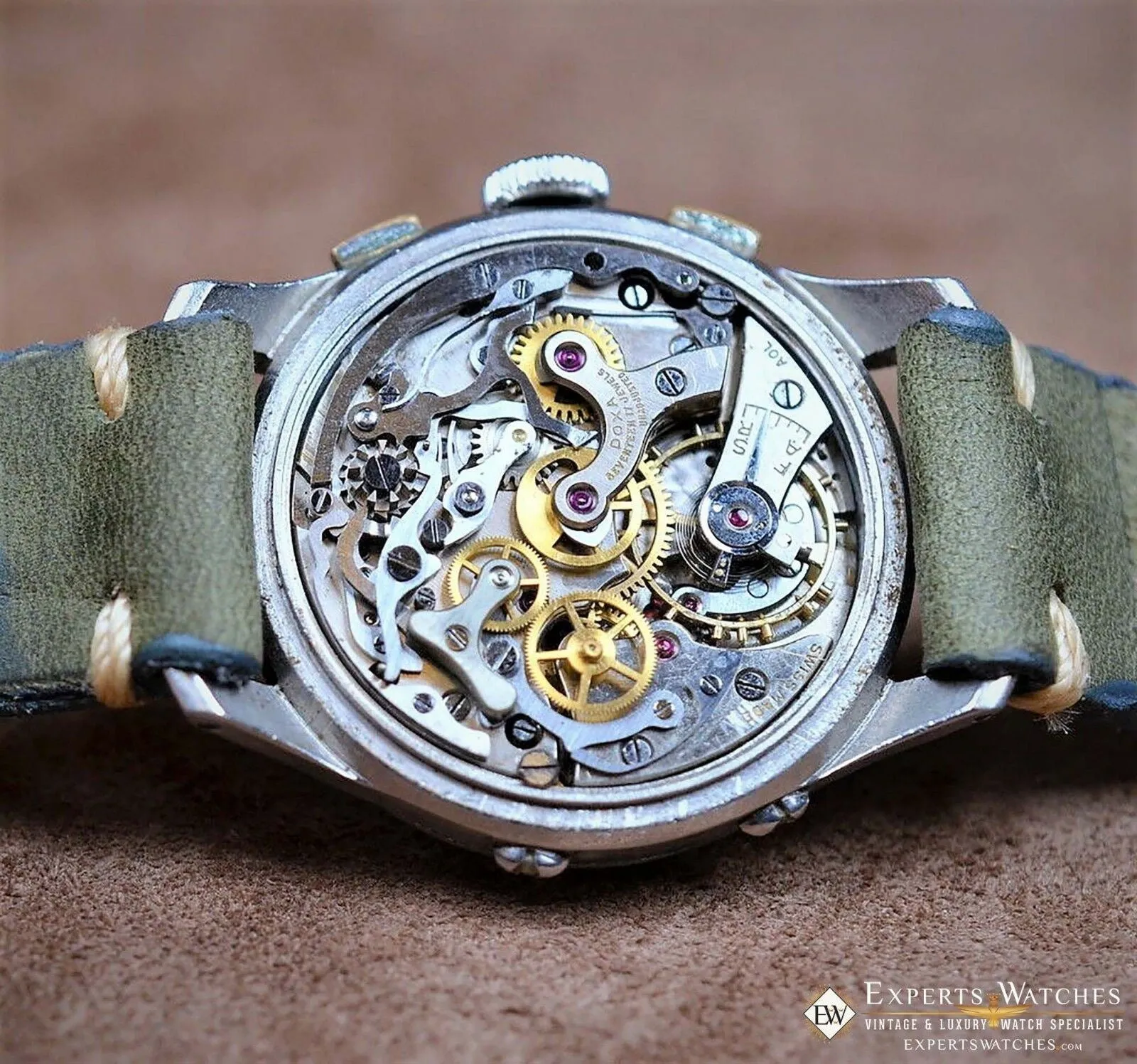 1950s Serviced Vintage DOXA Valjoux 72C Triple Date Calendar Chronograph Watch