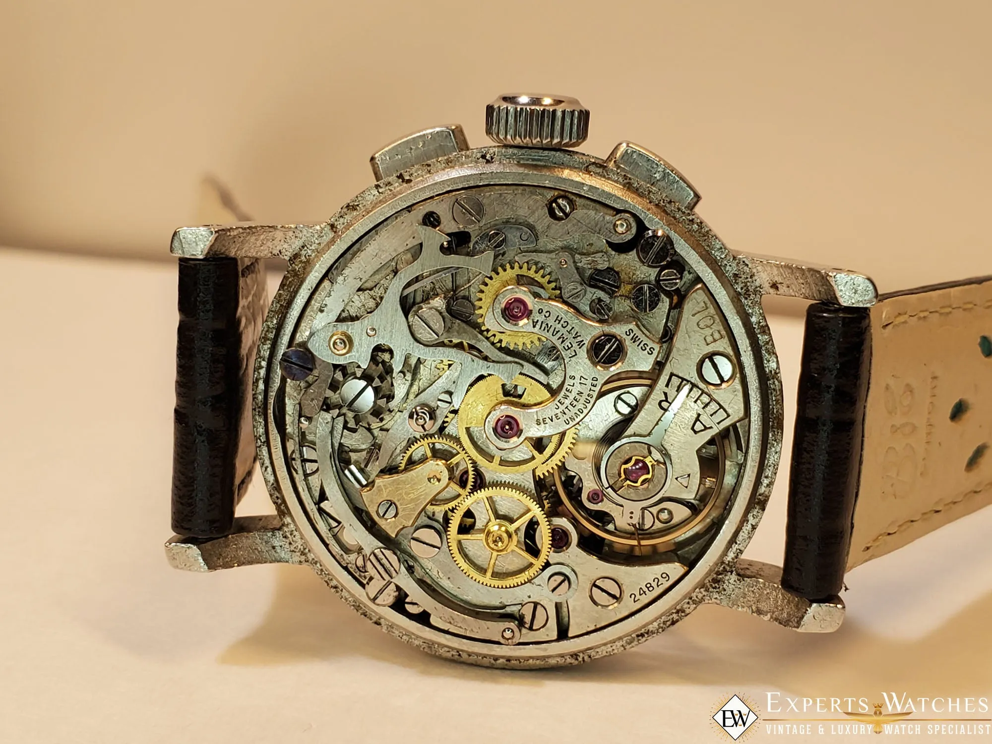 1950s Serviced Vintage Lemania Chronograph Cal CH27 C12 (Omega 321) Watch Moon