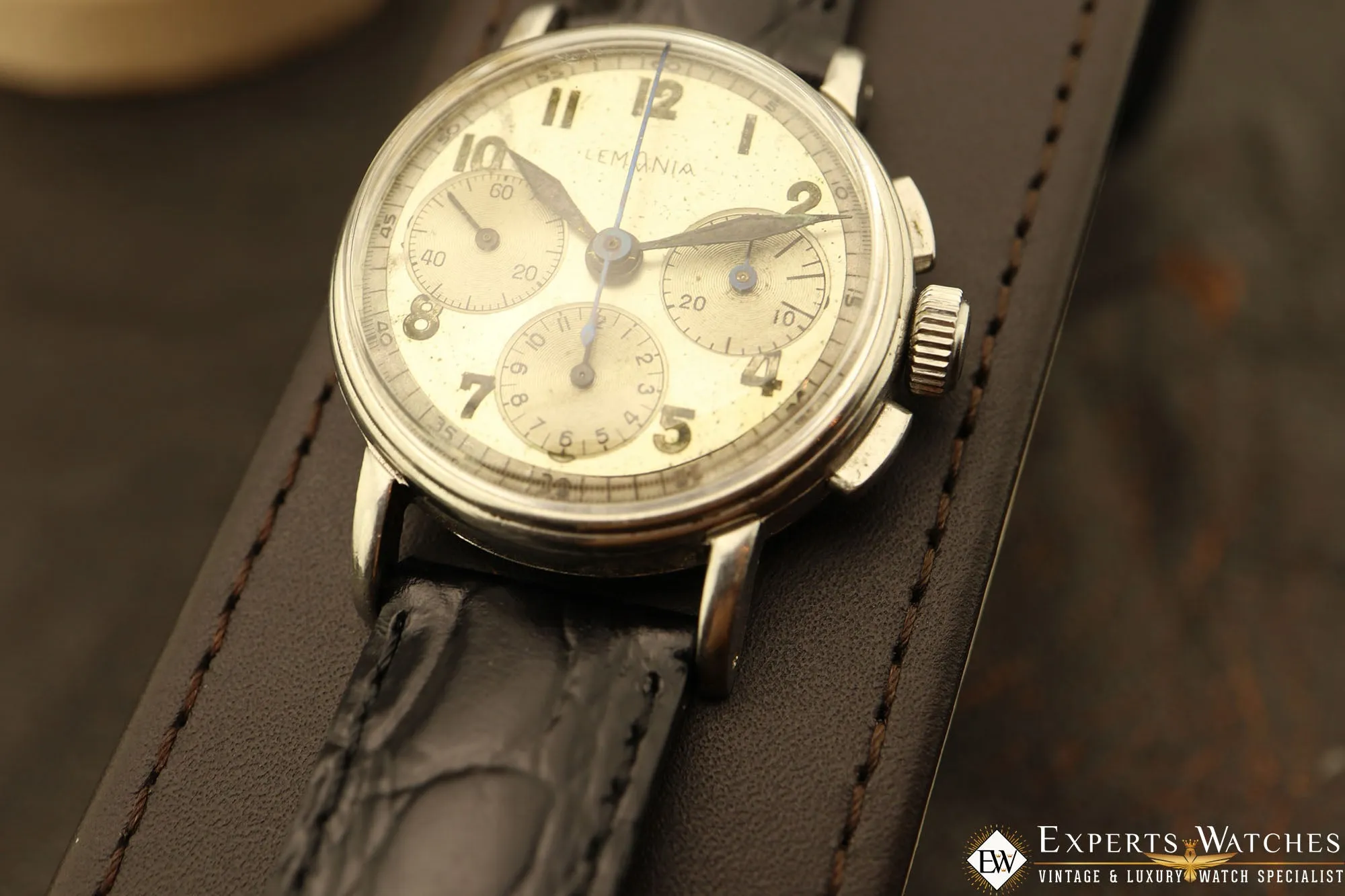 1950s Serviced Vintage Lemania Chronograph Cal CH27 C12 (Omega 321) Watch Moon