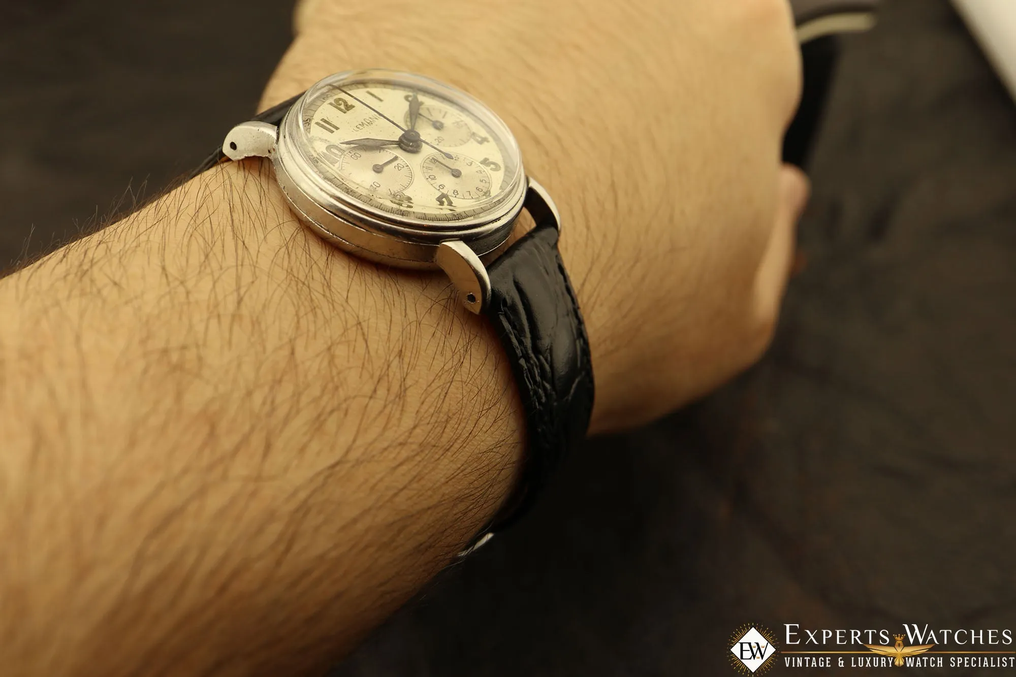 1950s Serviced Vintage Lemania Chronograph Cal CH27 C12 (Omega 321) Watch Moon