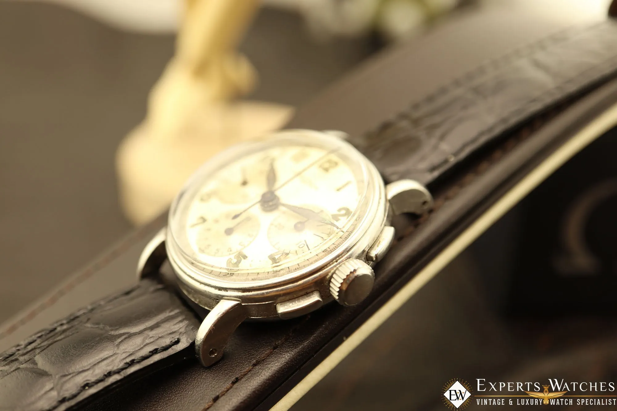 1950s Serviced Vintage Lemania Chronograph Cal CH27 C12 (Omega 321) Watch Moon