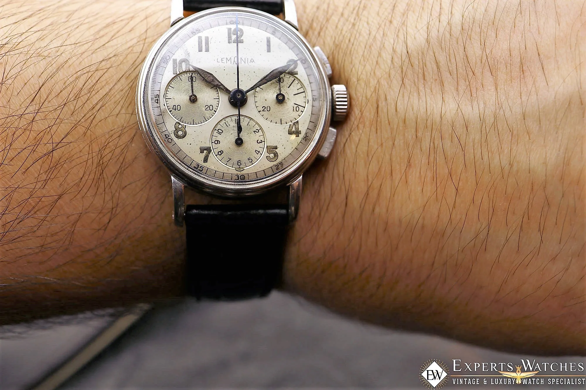 1950s Serviced Vintage Lemania Chronograph Cal CH27 C12 (Omega 321) Watch Moon