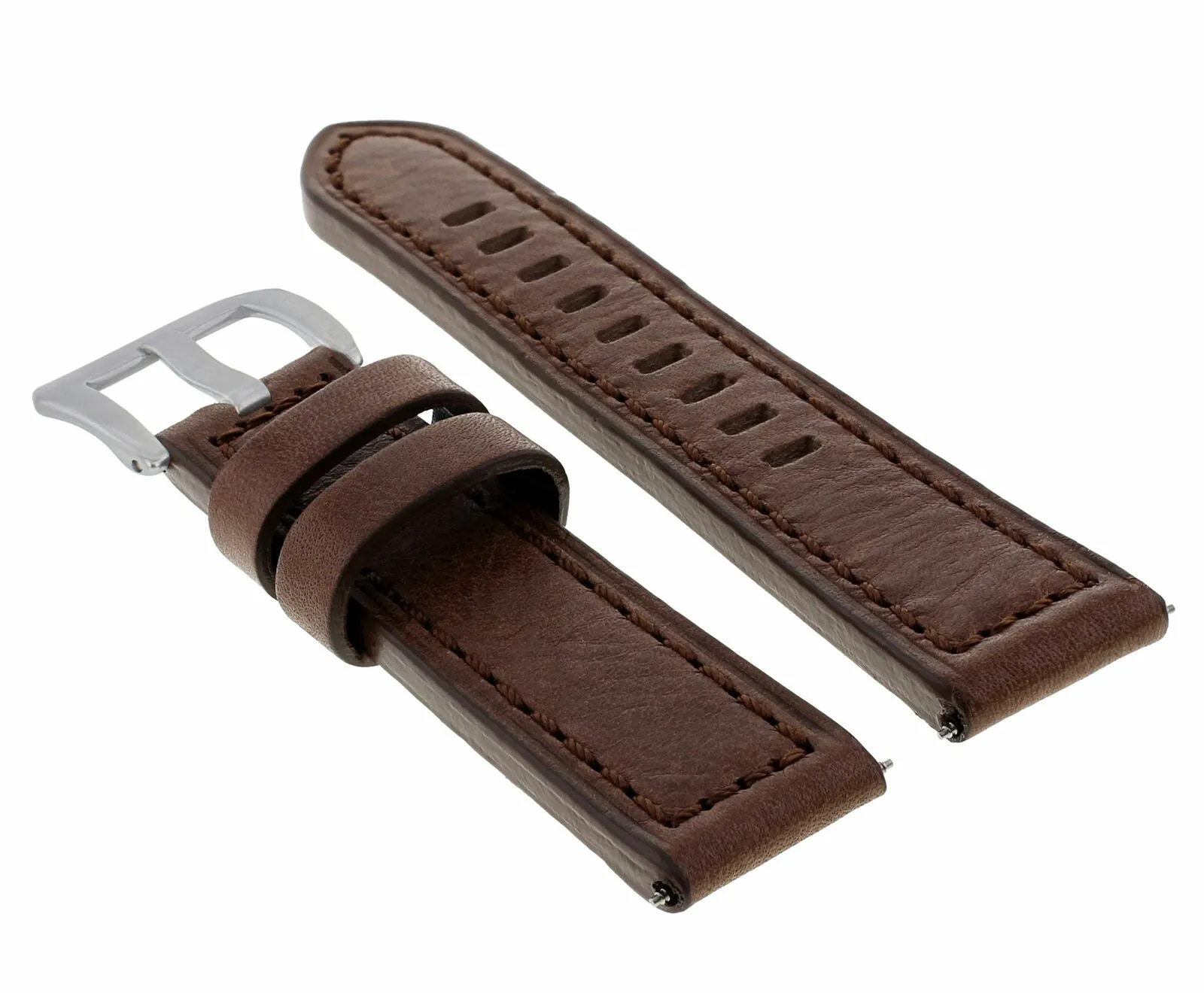 20MM COW LEATHER WATCH BAND STRAP FOR BREITLING WATCH PILOT CHRONOMAT D/BROWN