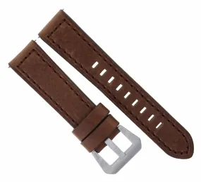 20MM COW LEATHER WATCH BAND STRAP FOR BREITLING WATCH PILOT CHRONOMAT D/BROWN