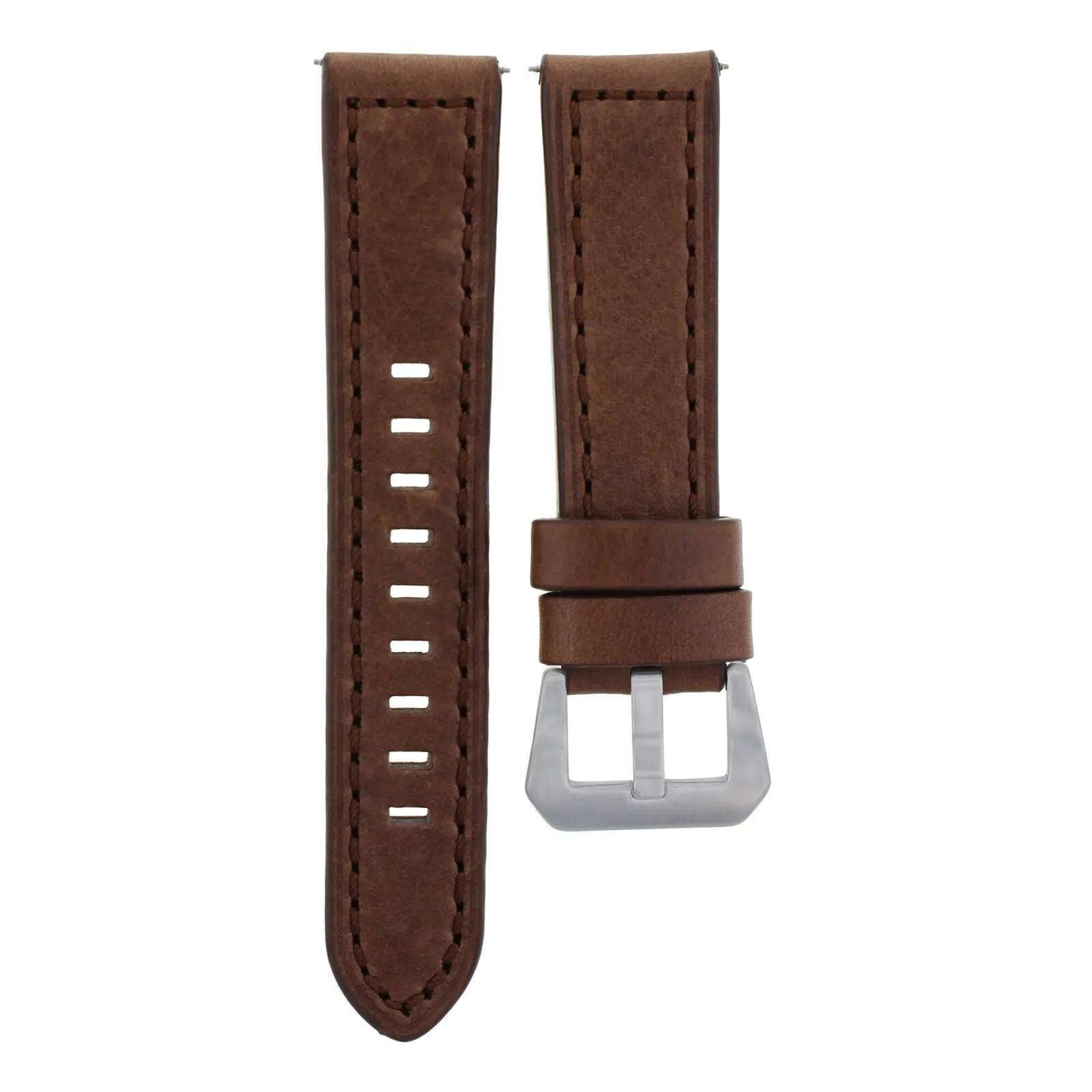 20MM COW LEATHER WATCH BAND STRAP FOR BREITLING WATCH PILOT CHRONOMAT D/BROWN