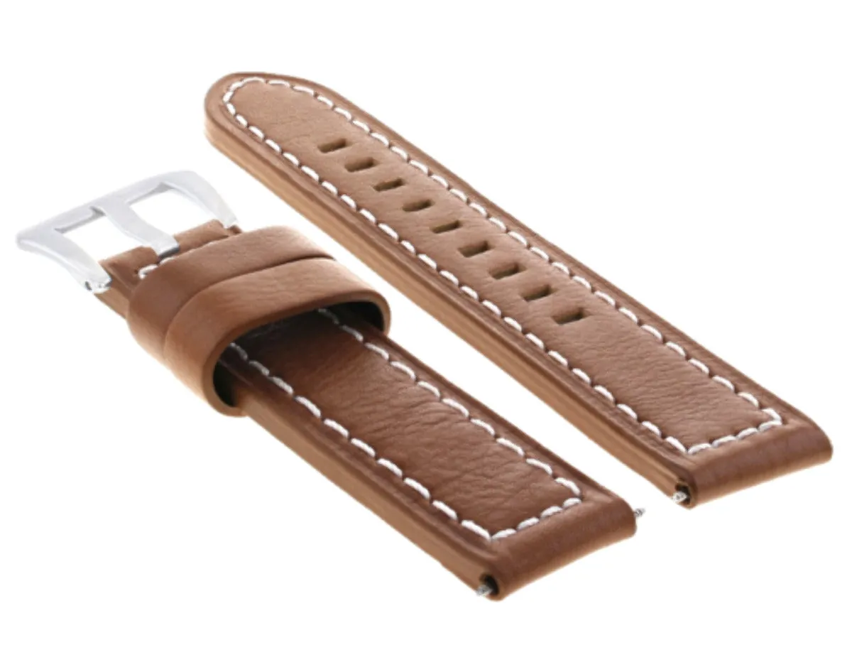 20MM COW LEATHER WATCH STRAP BAND FOR BREITLING NAVITIMER CHRONOMAT TAN ORANGE S