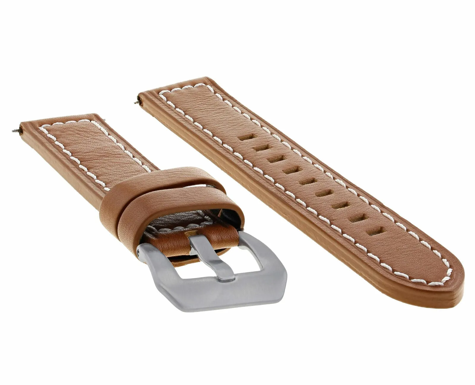 20MM COW LEATHER WATCH STRAP BAND FOR BREITLING NAVITIMER CHRONOMAT TAN ORANGE S