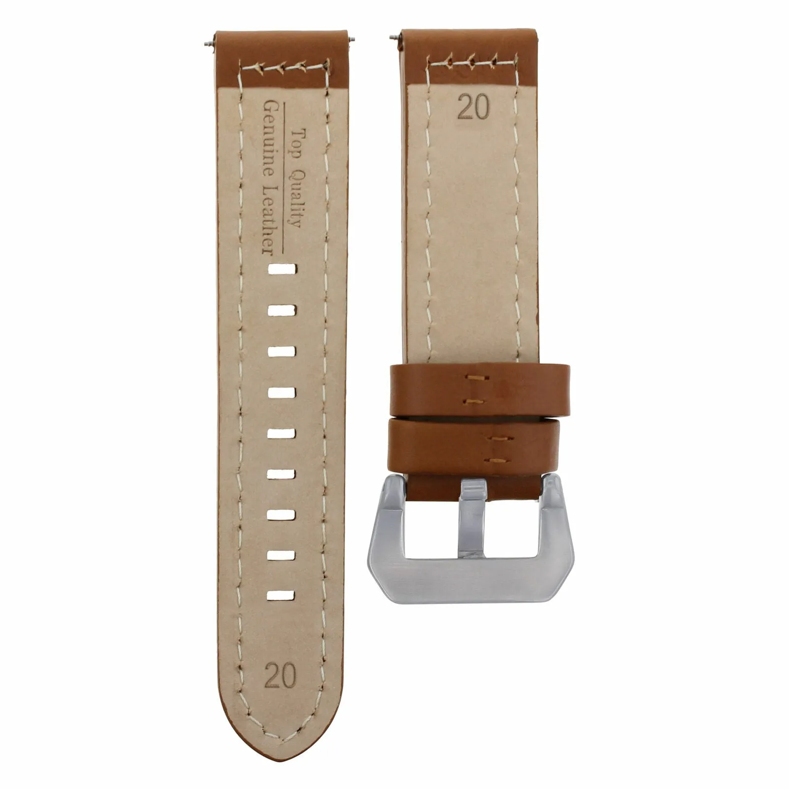 20MM COW LEATHER WATCH STRAP BAND FOR BREITLING NAVITIMER CHRONOMAT TAN ORANGE S