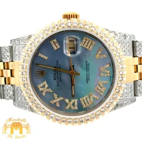 36mm Rolex Diamond Watch with Two-Tone Jubilee Bracelet (Diamond Mother of Pearl Roman dial, diamond bezel)