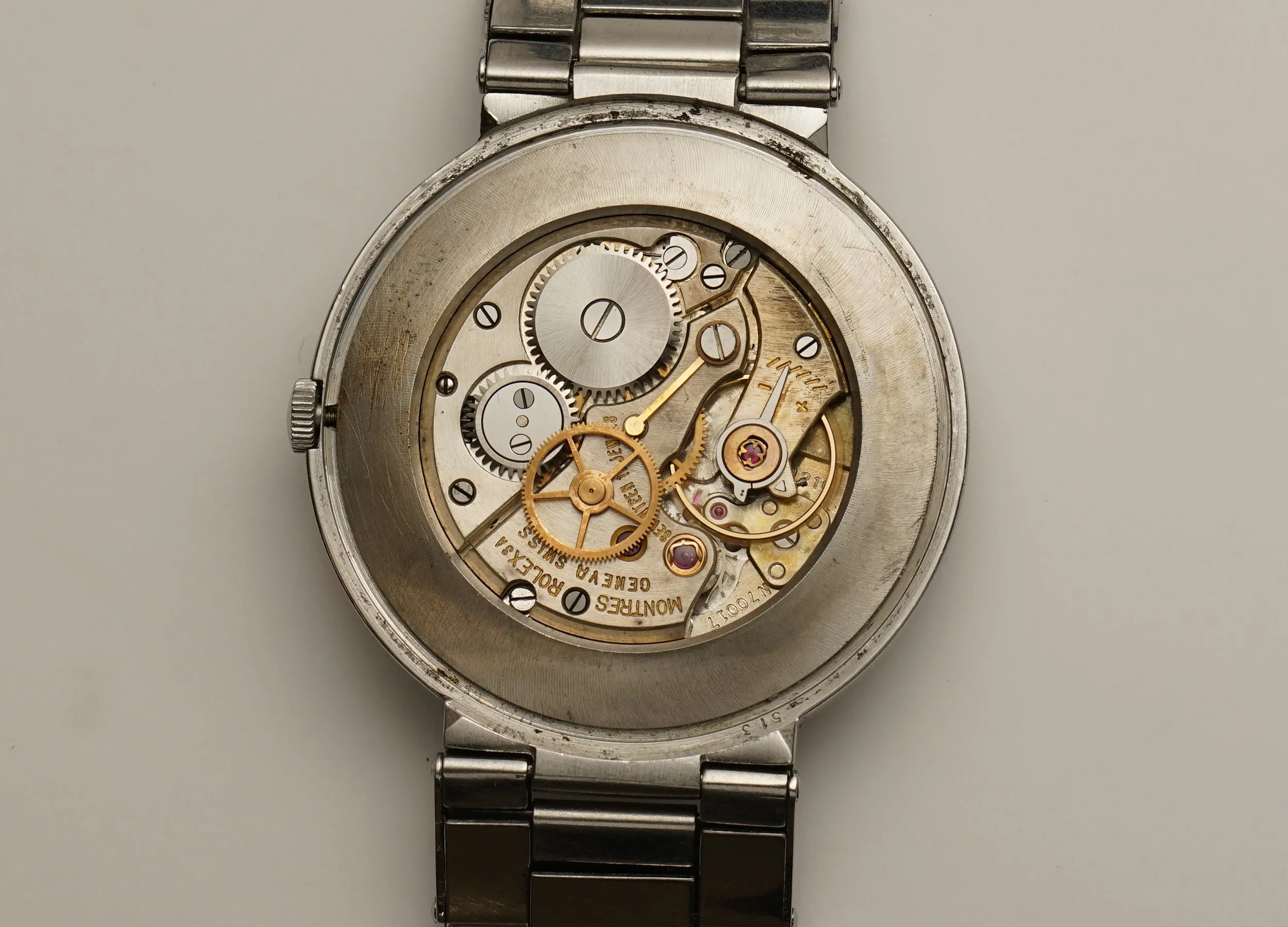 36mm Vintage 1950's Precision UFO Steel Silver Dial
