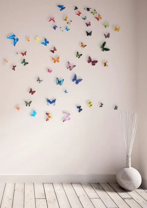 3D Artificial Luminous Glowing  Butterfly Fridge Magnet/3D夜光蝴蝶贴 仿真立体蝴蝶 冰箱贴 客厅卧室墙贴
