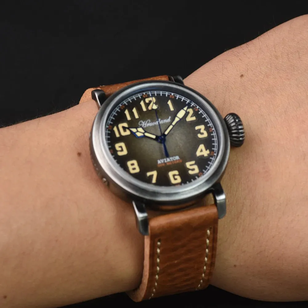 43mm Luxury Stainless Steel Big Pilot Military Tactical Watch Waterproof Luminous Diver Watch Automatic Mens Mechanical Watch