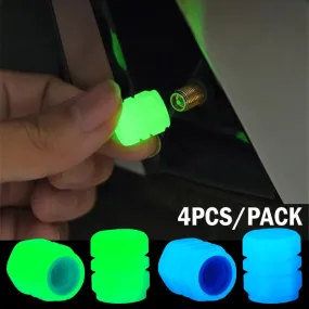 4pcs Luminous Fluorescent Night Glowing Valve Caps
