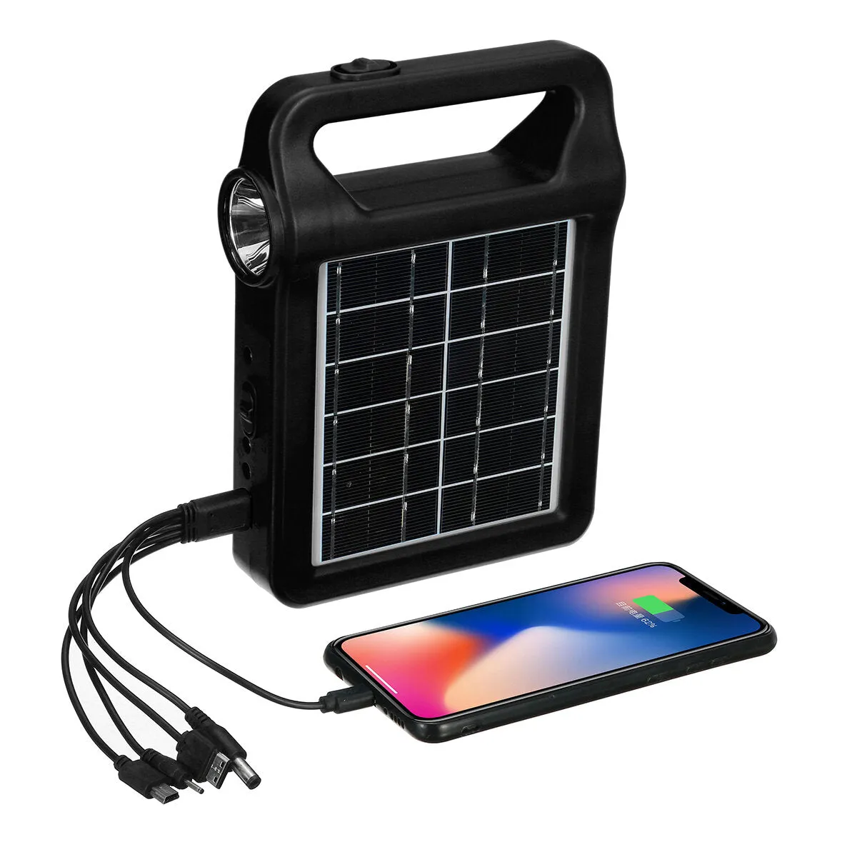 5-in-1 Solar Generator System: Portable Emergency Light & Camping Lamp with 2x 3W LED Bulbs