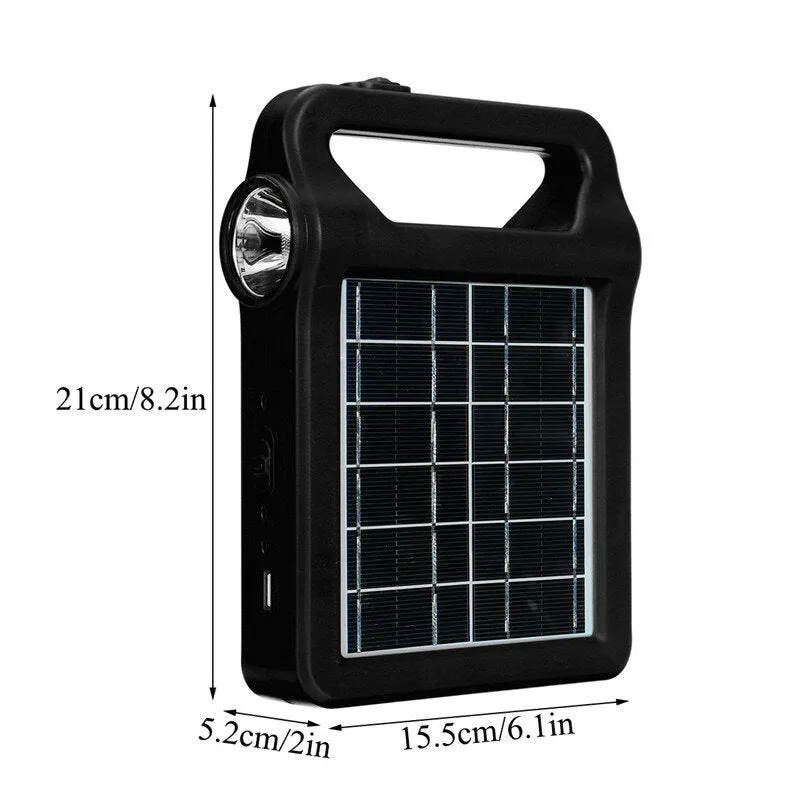5-in-1 Solar Generator System: Portable Emergency Light & Camping Lamp with 2x 3W LED Bulbs