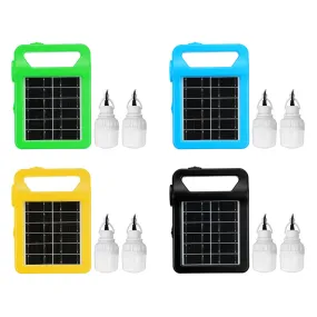 5-in-1 Solar Generator System: Portable Emergency Light & Camping Lamp with 2x 3W LED Bulbs