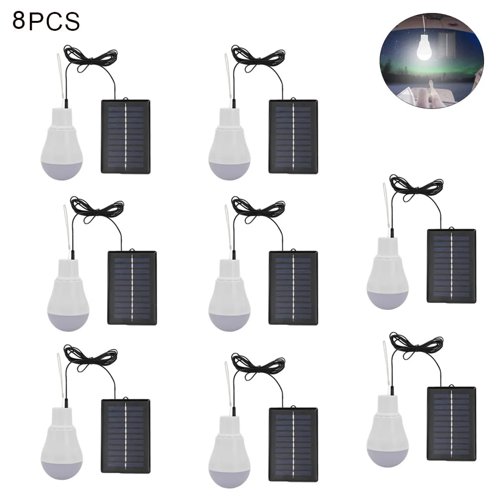 5V 15W 300LM Portable Solar Lamp - Low Power Consumption Bulb with Solar Panel for Outdoor Garden, Camping, Tent Lighting