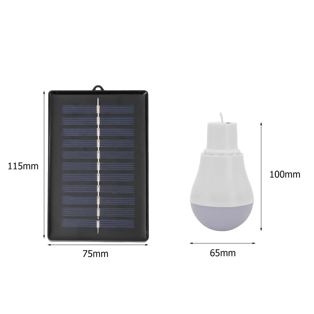 5V 15W 300LM Portable Solar Lamp - Low Power Consumption Bulb with Solar Panel for Outdoor Garden, Camping, Tent Lighting