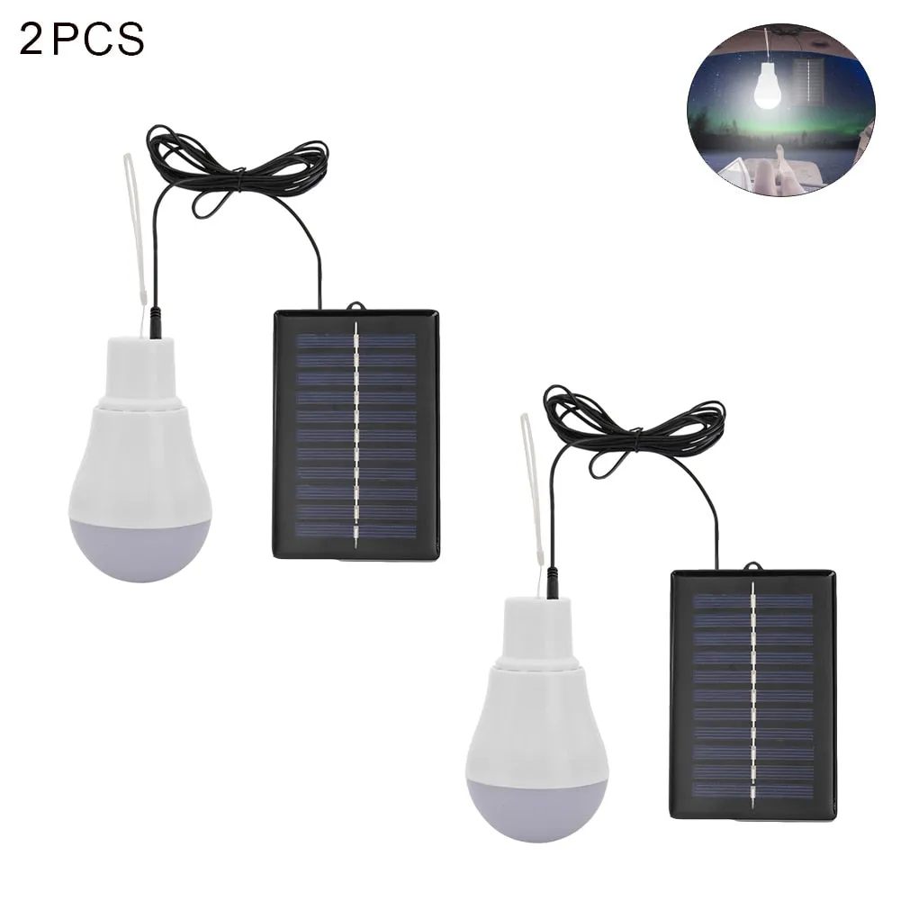 5V 15W 300LM Portable Solar Lamp - Low Power Consumption Bulb with Solar Panel for Outdoor Garden, Camping, Tent Lighting