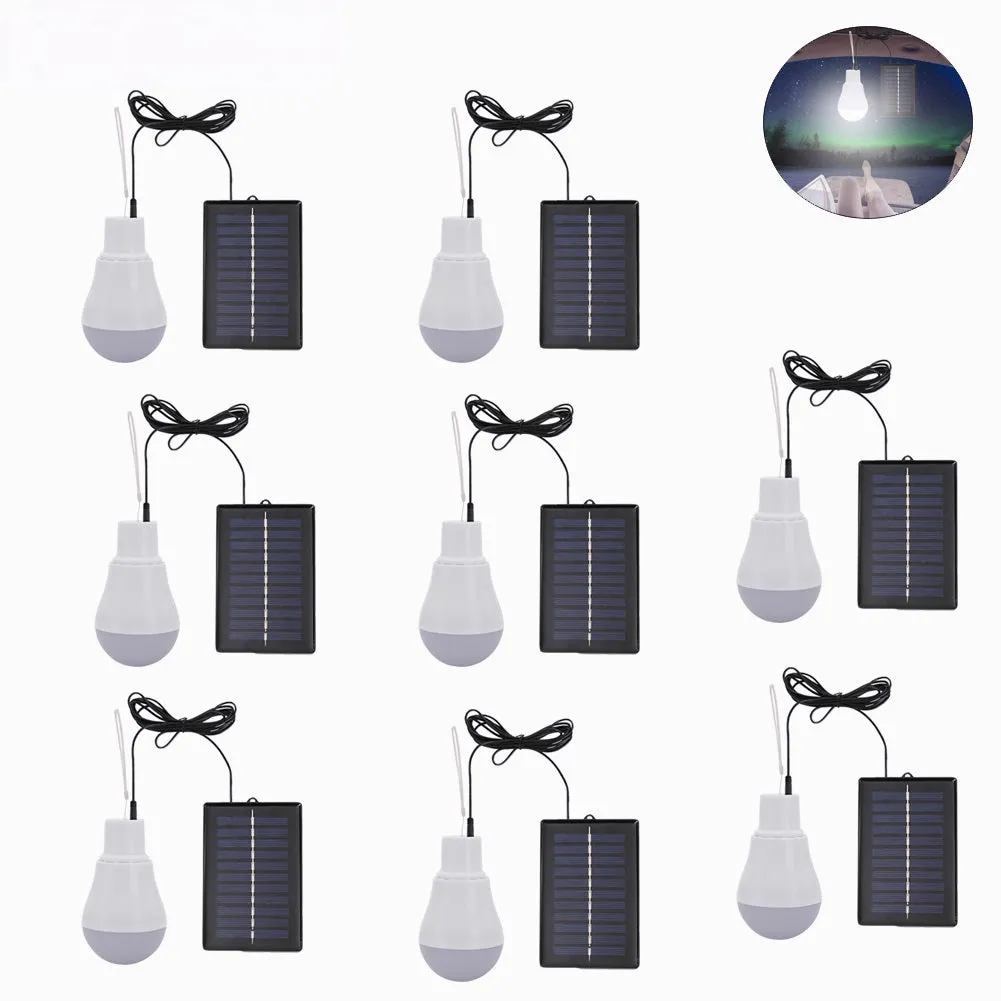 5V 15W 300LM Portable Solar Lamp - Low Power Consumption Bulb with Solar Panel for Outdoor Garden, Camping, Tent Lighting