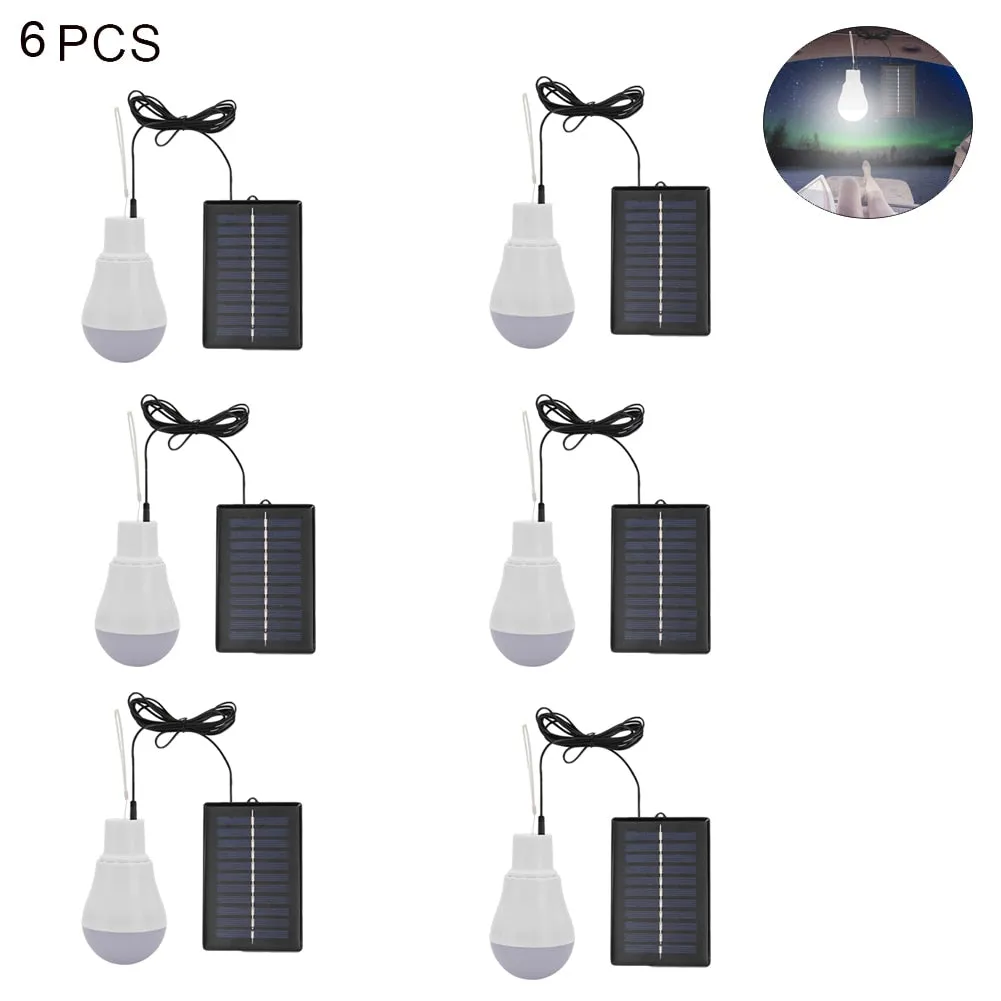 5V 15W 300LM Portable Solar Lamp - Low Power Consumption Bulb with Solar Panel for Outdoor Garden, Camping, Tent Lighting