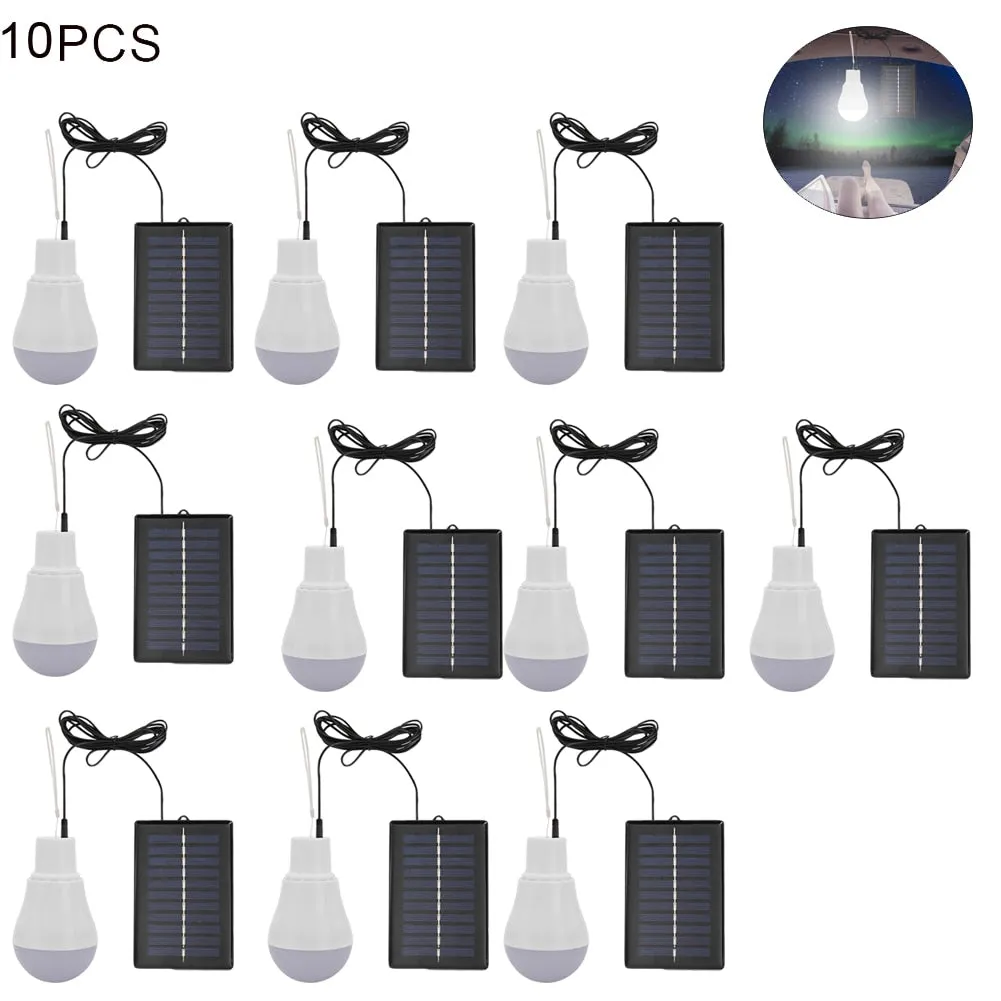 5V 15W 300LM Portable Solar Lamp - Low Power Consumption Bulb with Solar Panel for Outdoor Garden, Camping, Tent Lighting
