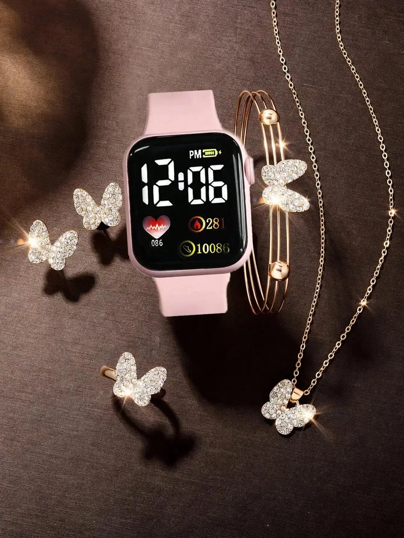 6-Piece Love Square Digital Watch Set