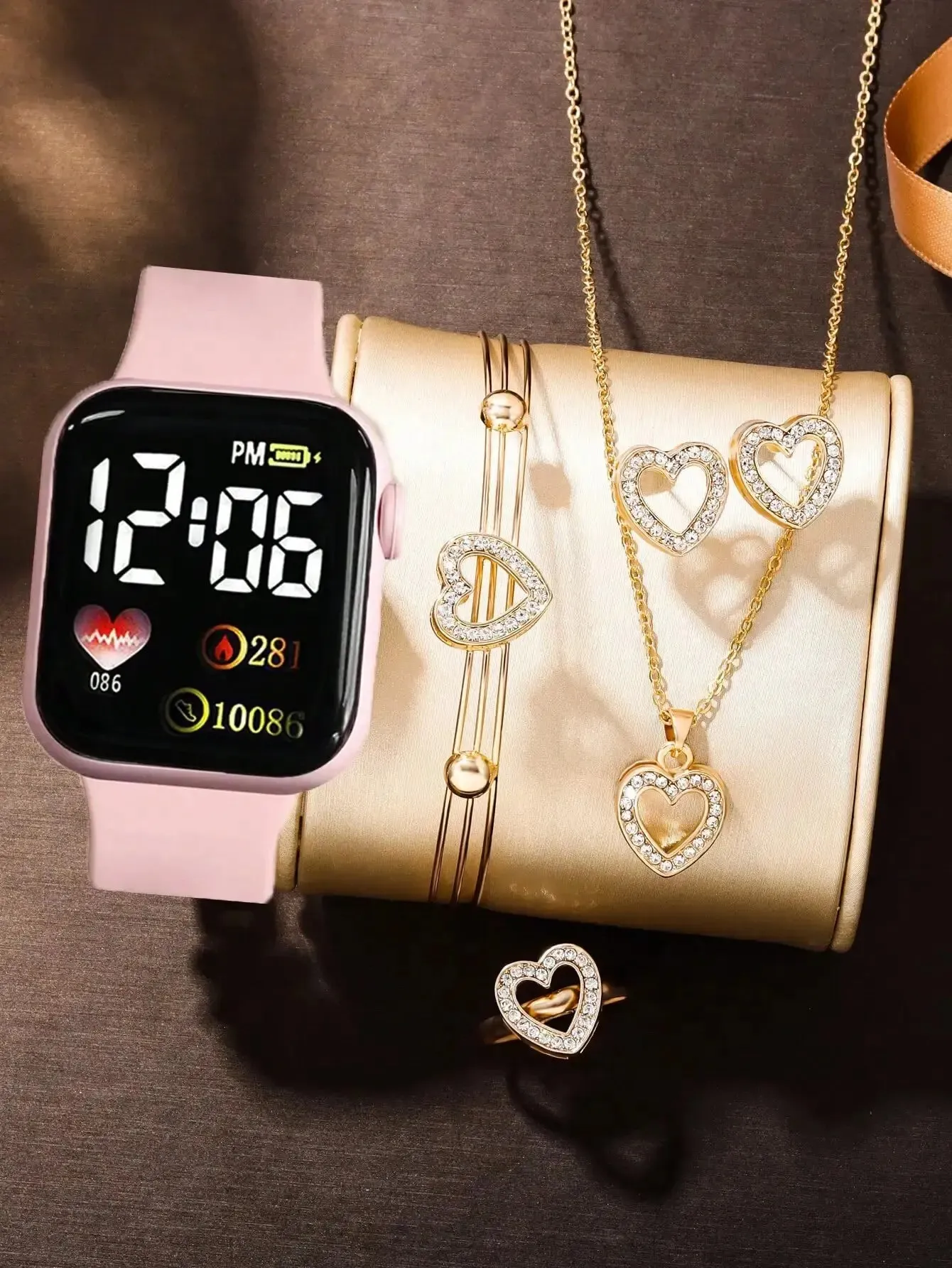 6-Piece Love Square Digital Watch Set