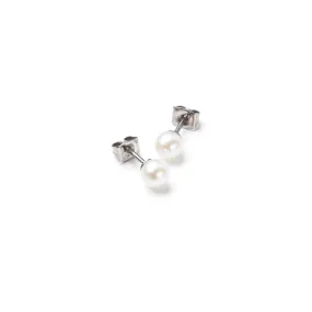 6mm White Freshwater Pearl Studs