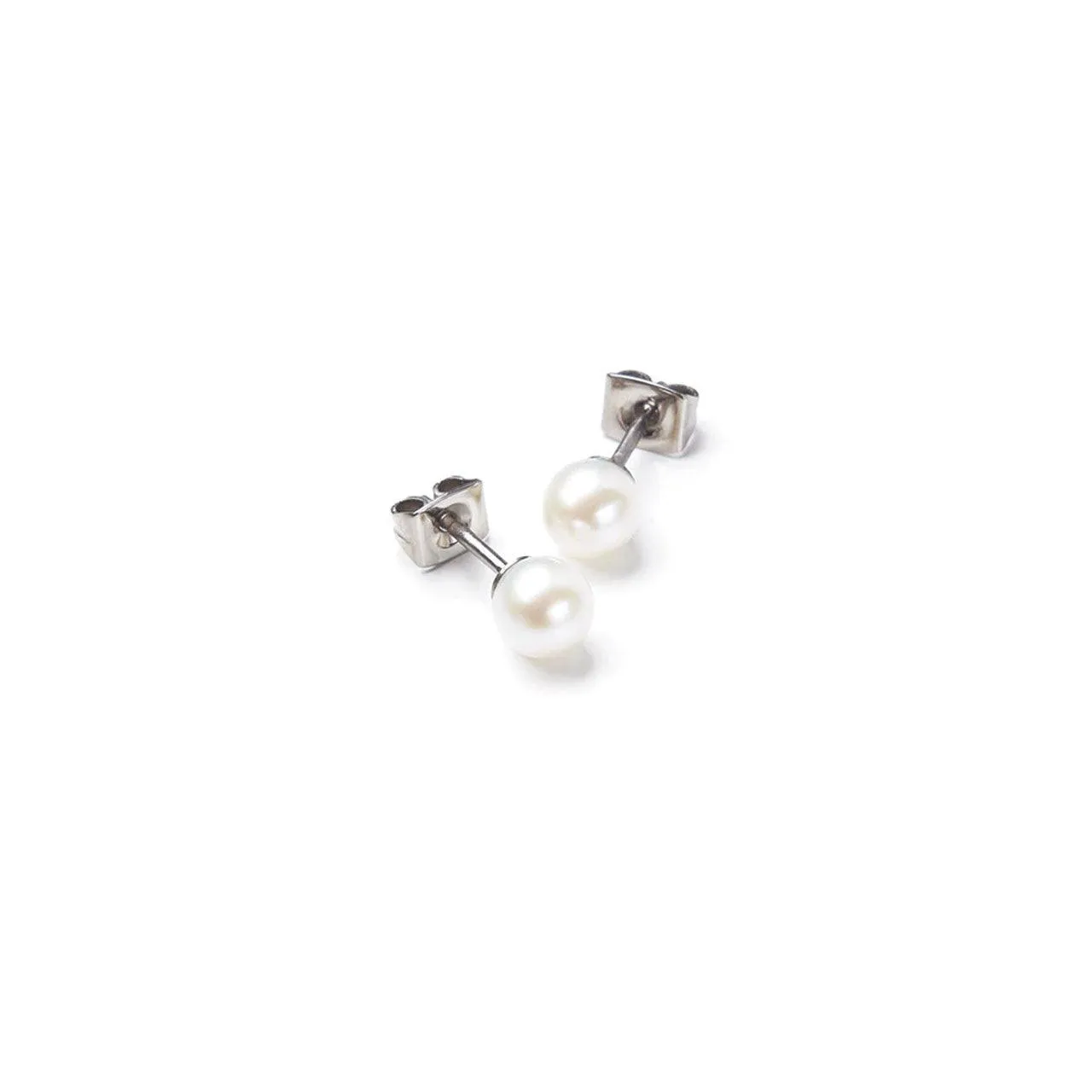 6mm White Freshwater Pearl Studs