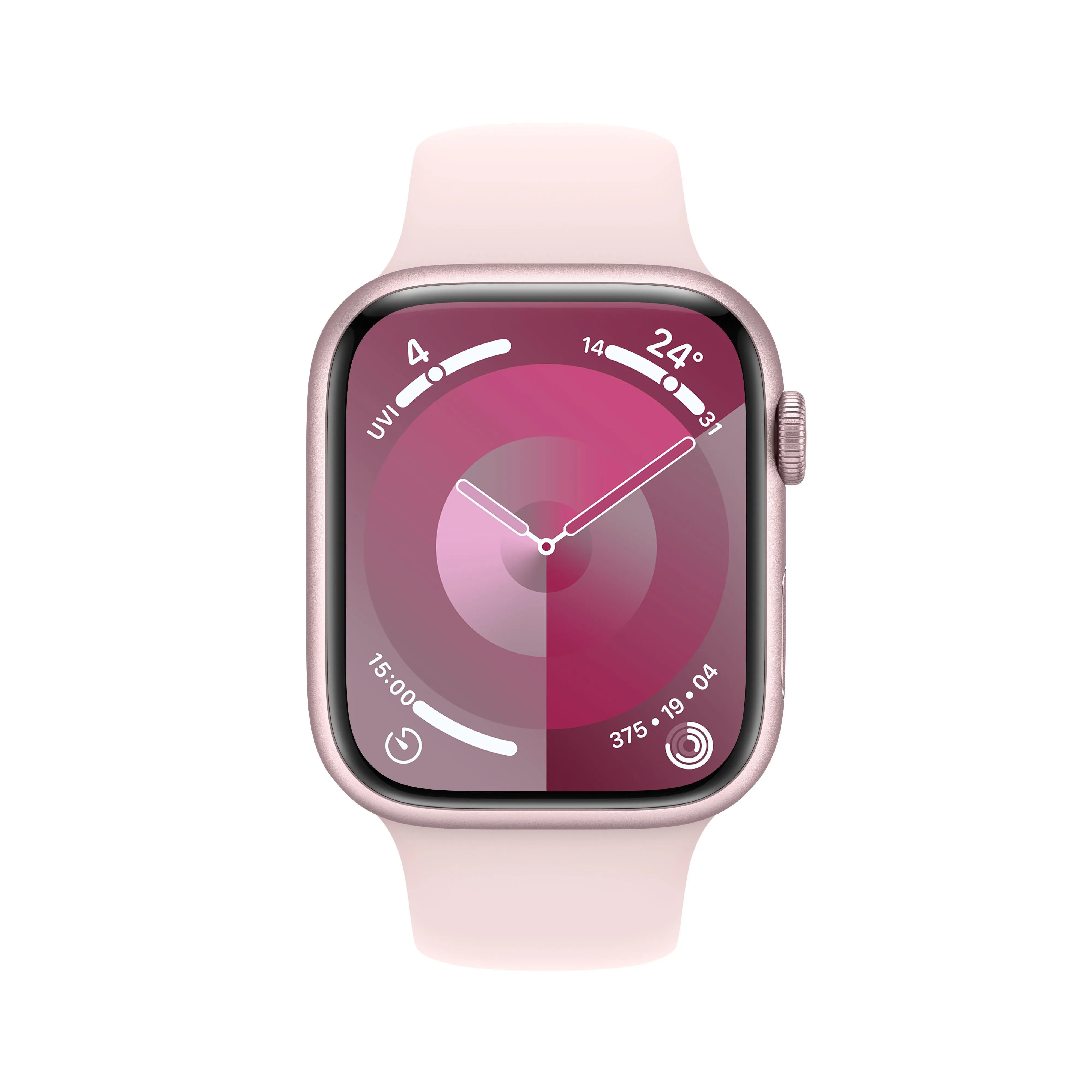 Apple Watch Series 9 GPS 41mm Pink Aluminium Case with Light Pink Sport Band - S/M