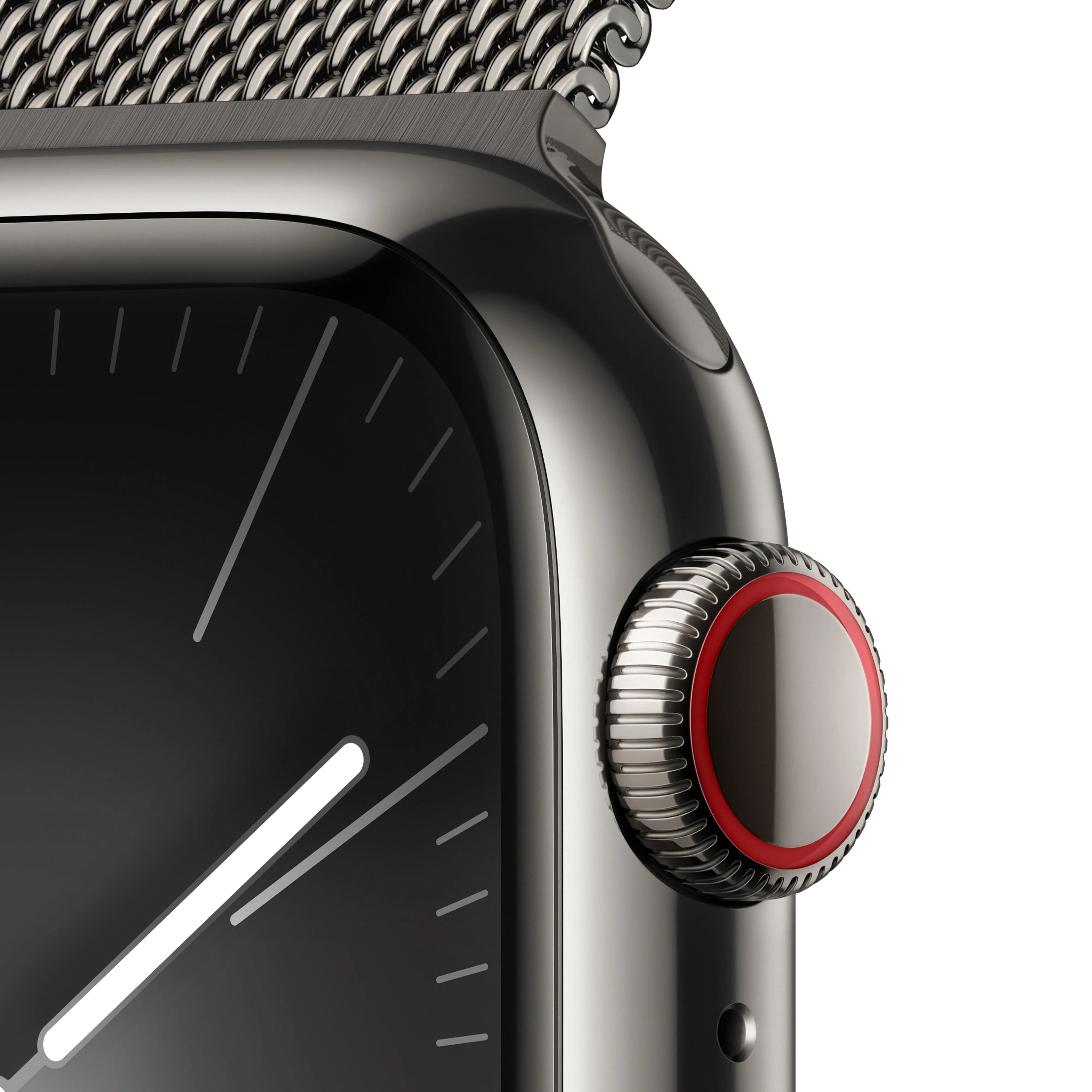 Apple Watch Series 9 GPS   Cellular 41mm Graphite Stainless Steel Case with Graphite Milanese Loop
