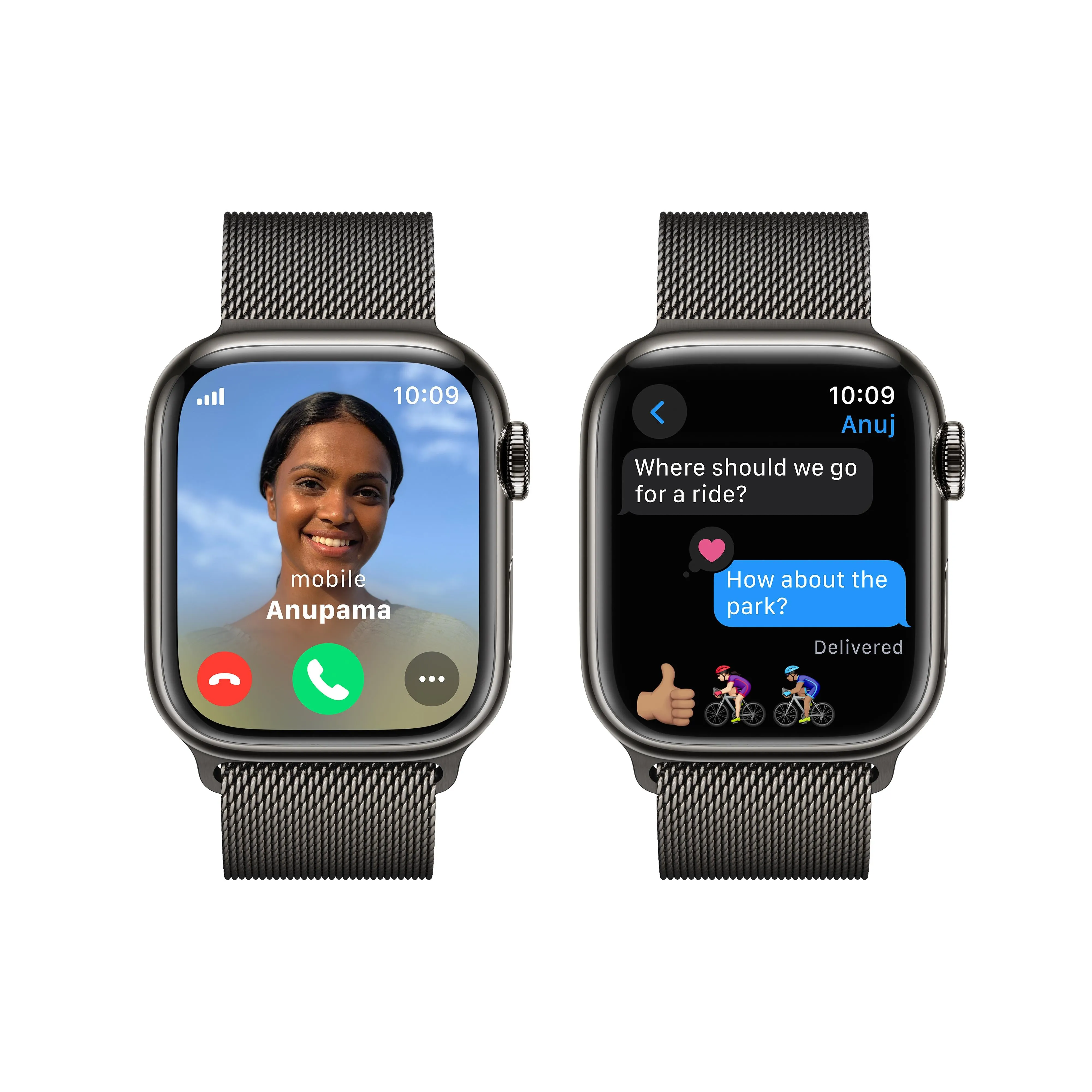 Apple Watch Series 9 GPS   Cellular 41mm Graphite Stainless Steel Case with Graphite Milanese Loop
