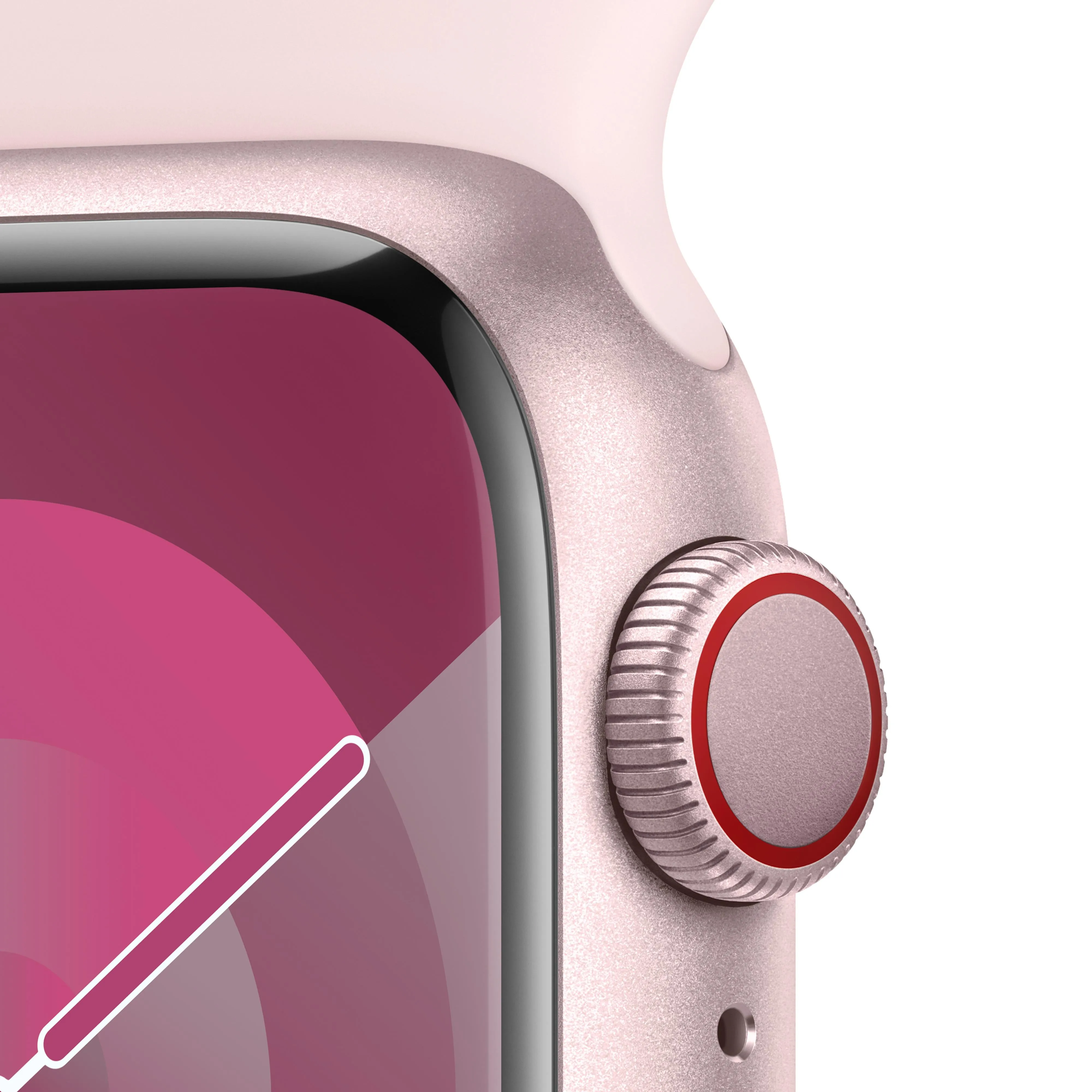 Apple Watch Series 9 GPS   Cellular 41mm Pink Aluminum Case with Light Pink Sport Band - S/M