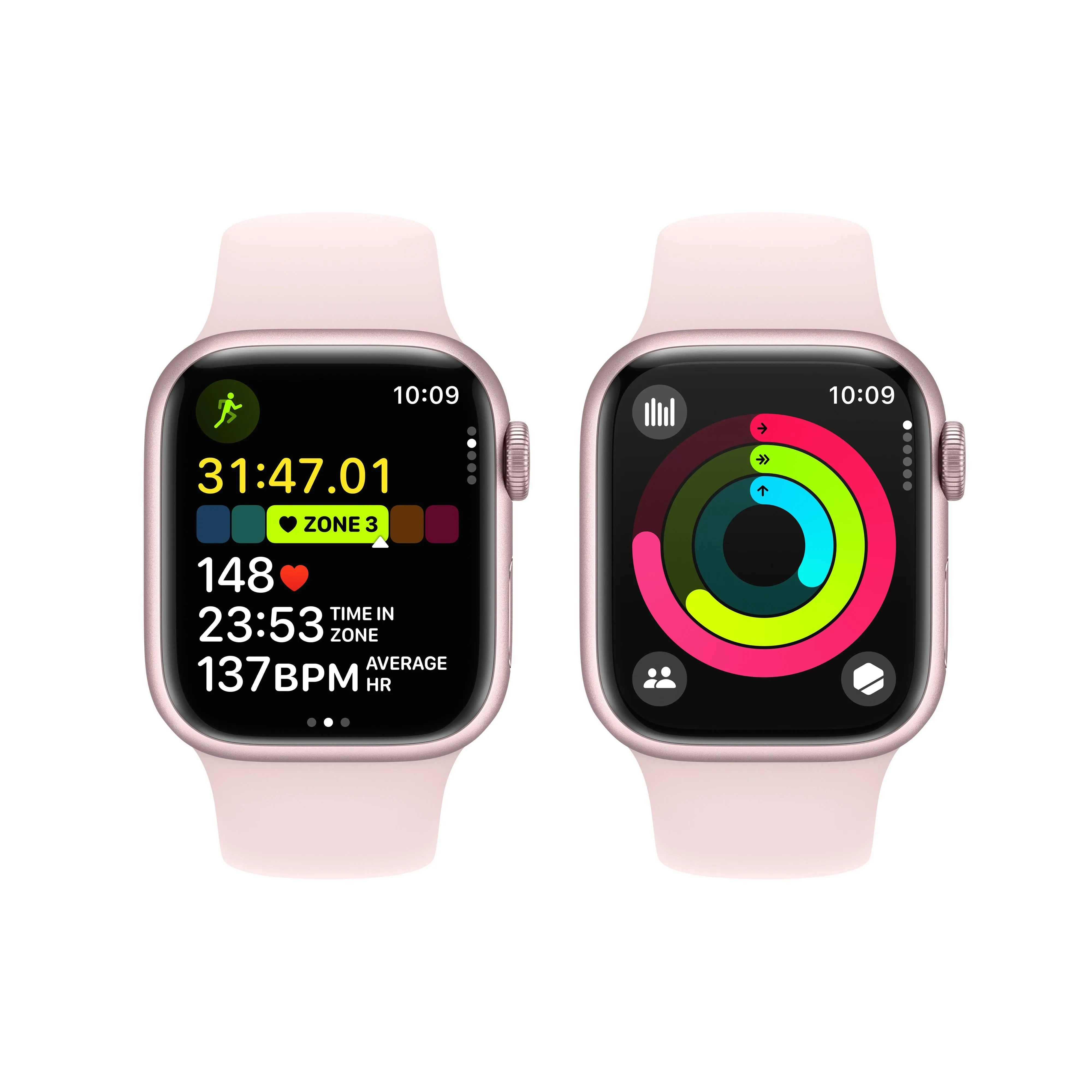 Apple Watch Series 9 GPS   Cellular 41mm Pink Aluminum Case with Light Pink Sport Band - S/M