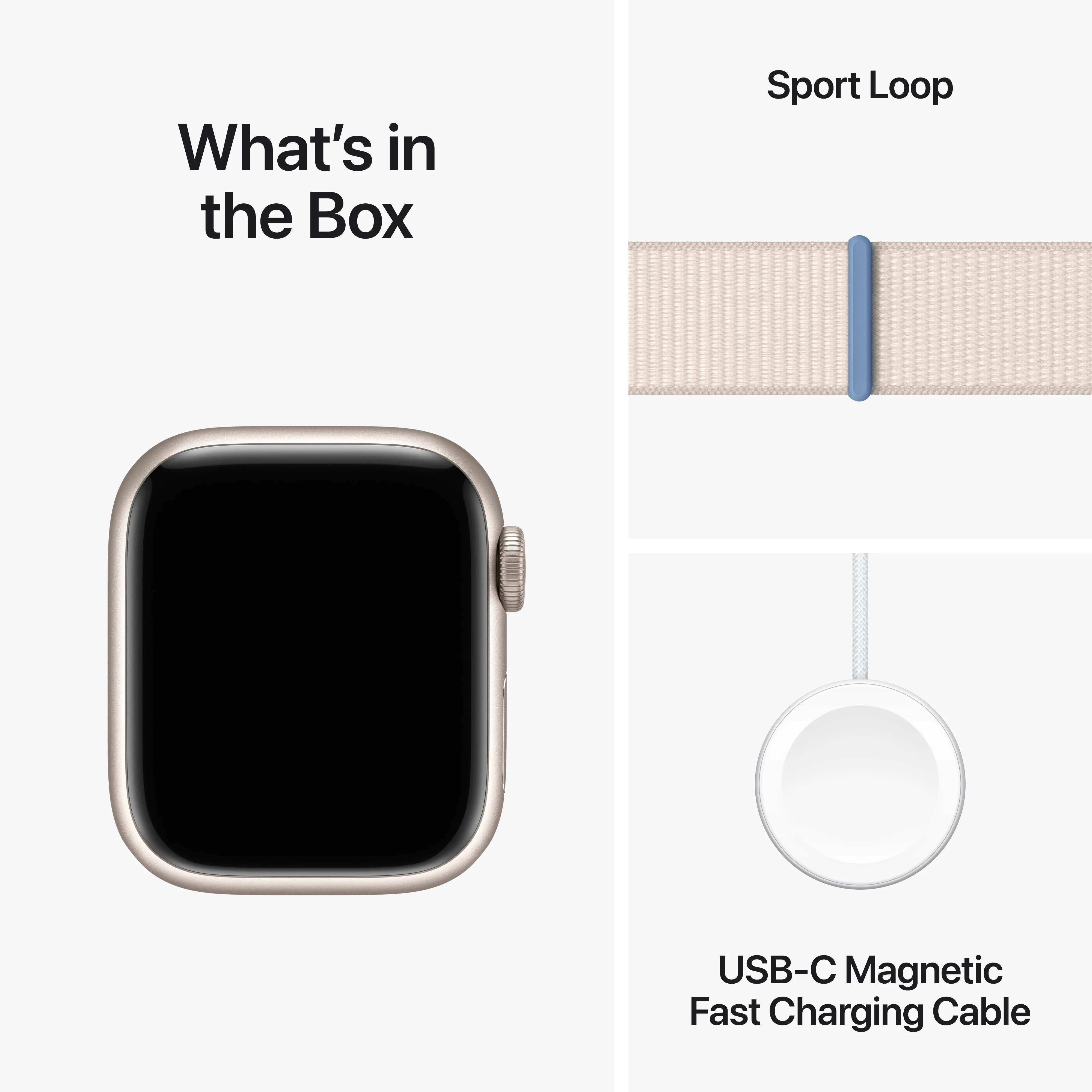 Apple Watch Series 9 GPS   Cellular 41mm Starlight Aluminium Case with Starlight Sport Loop