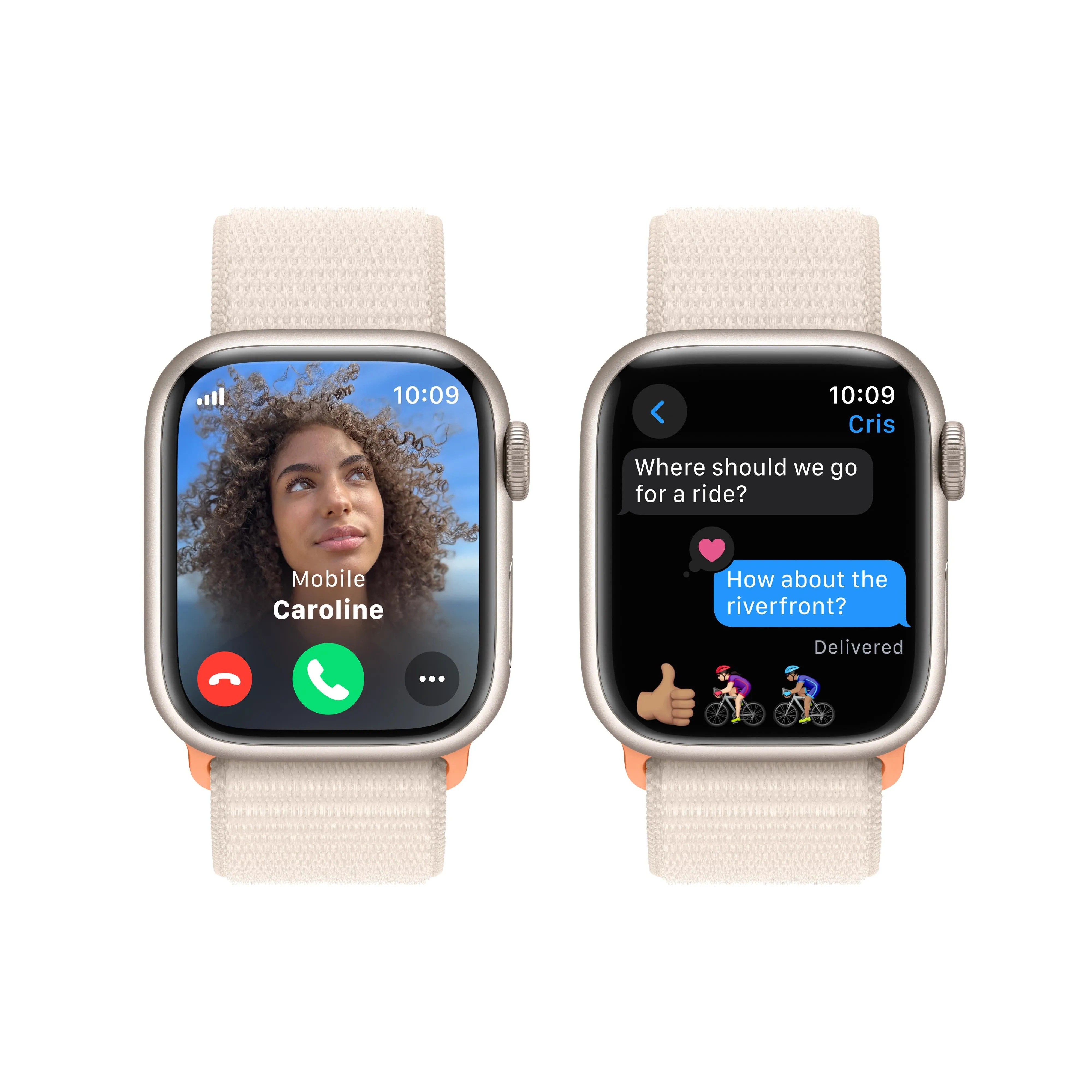 Apple Watch Series 9 GPS   Cellular 41mm Starlight Aluminum Case with Starlight Sport Loop
