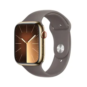 Apple Watch Series 9 GPS   Cellular 45mm Gold Stainless Steel Case with Clay Sport Band - S/M