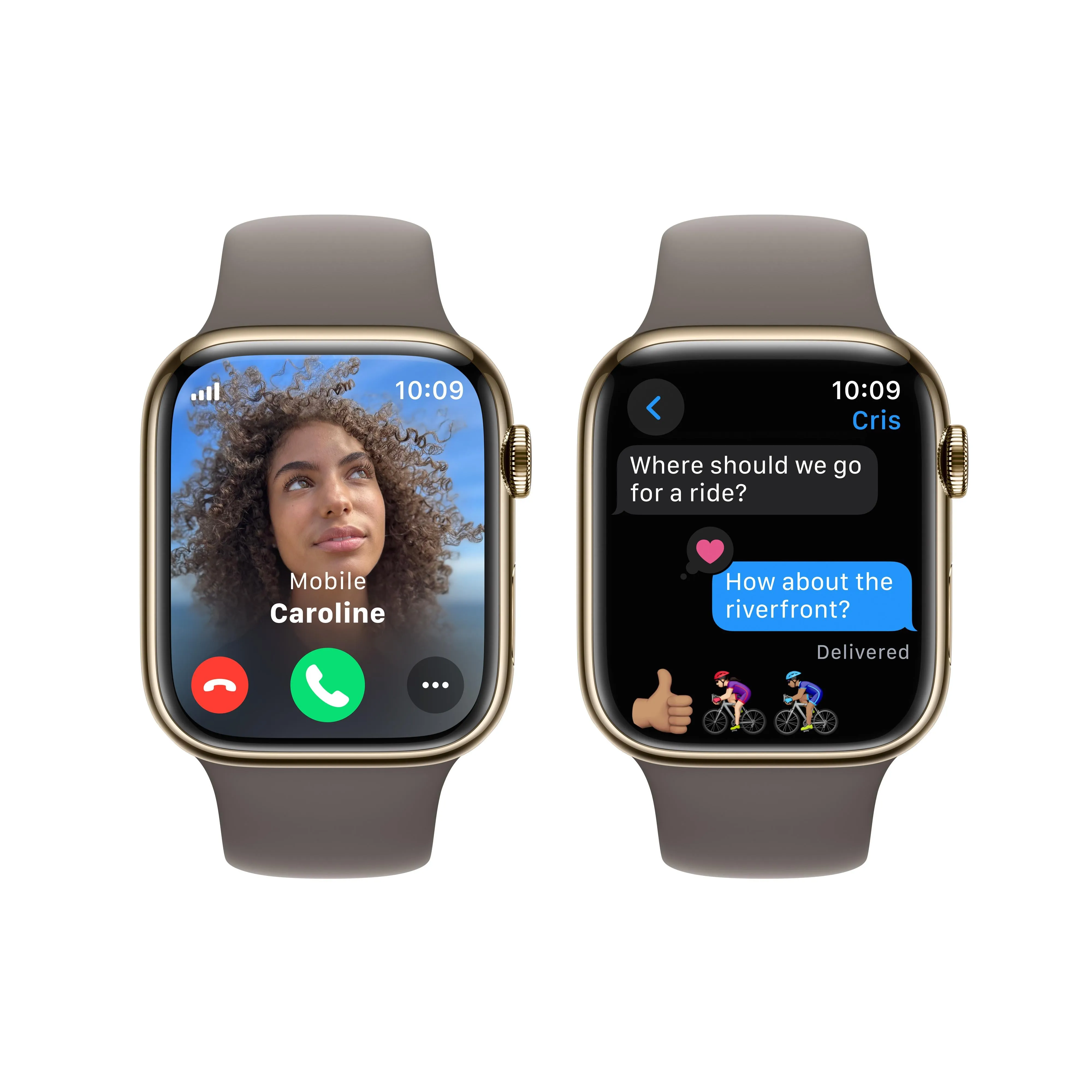 Apple Watch Series 9 GPS   Cellular 45mm Gold Stainless Steel Case with Clay Sport Band - S/M