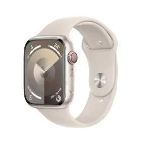 Apple Watch Series 9 GPS   Cellular 45mm Starlight Aluminium Case with Starlight Sport Band - S/M