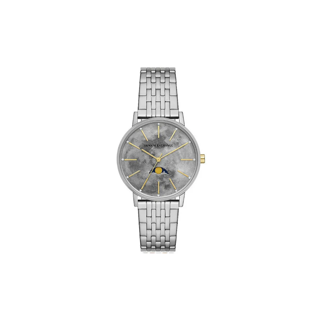 Armani Exchange Moonphase Multifunction Stainless Steel Watch