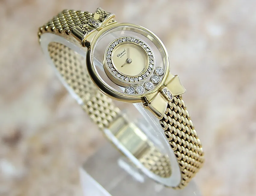 As New Chopard Happy Diamonds 18k Gold Ladies Watch