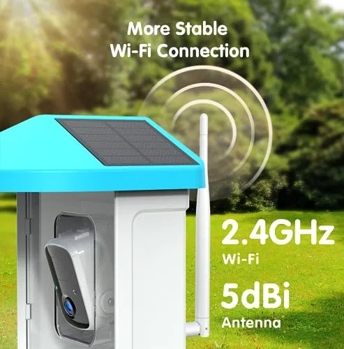 Bird Feeder with Camera Solar Powered, 1080P HD Outdoor Bird Watching Camera Auto Capture Bird Videos and Notify via APP, AI Identify Bird Species, Color Night Vision, Ideal Gift Choice