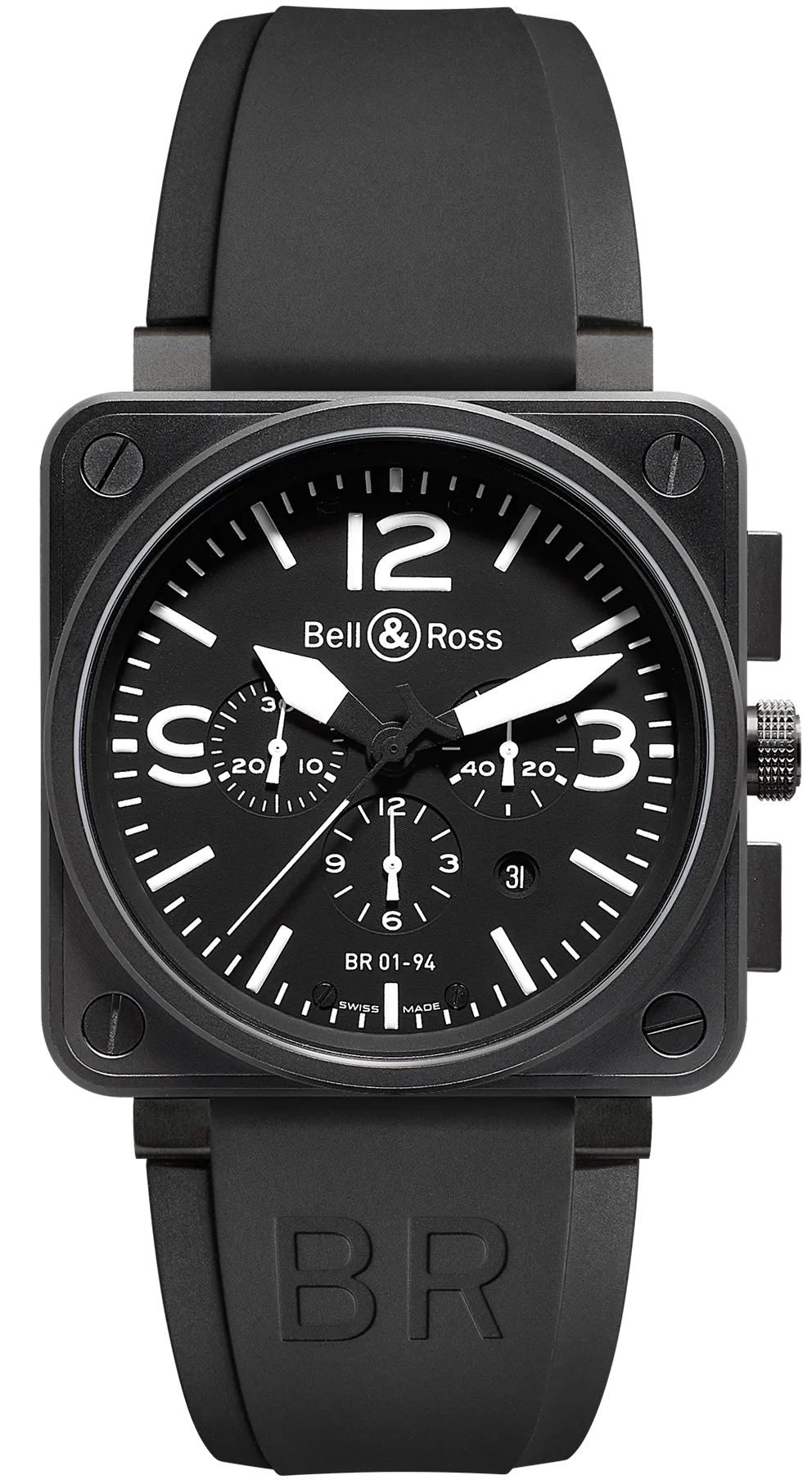 BR Watch BR 1 94 Chronograph Black Dial Carbon Finish D