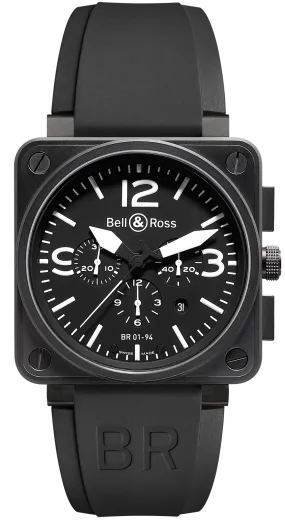 BR Watch BR 1 94 Chronograph Black Dial Carbon Finish D