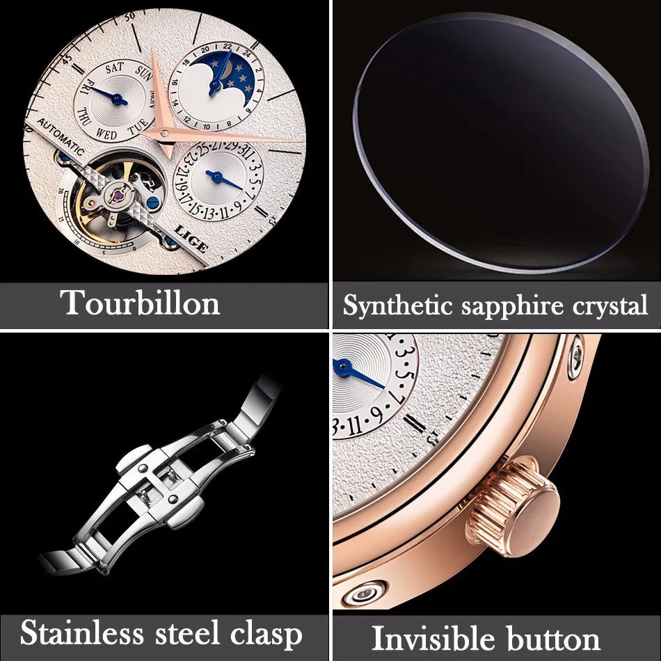 Brand Classic Mens Retro Watches Automatic Mechanical Watch