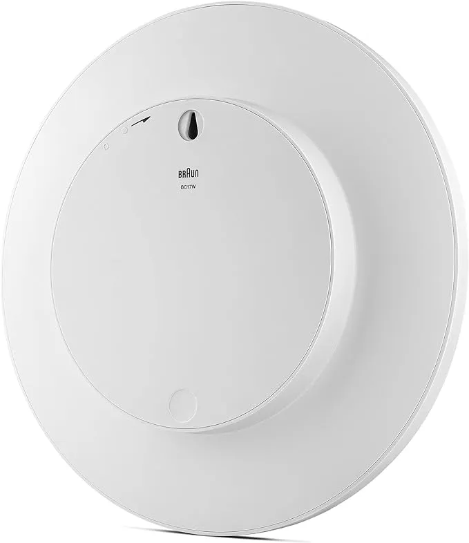 Braun Classic Large Wall Clock with Silent Sweep Movement, Easy To Read - BC17W